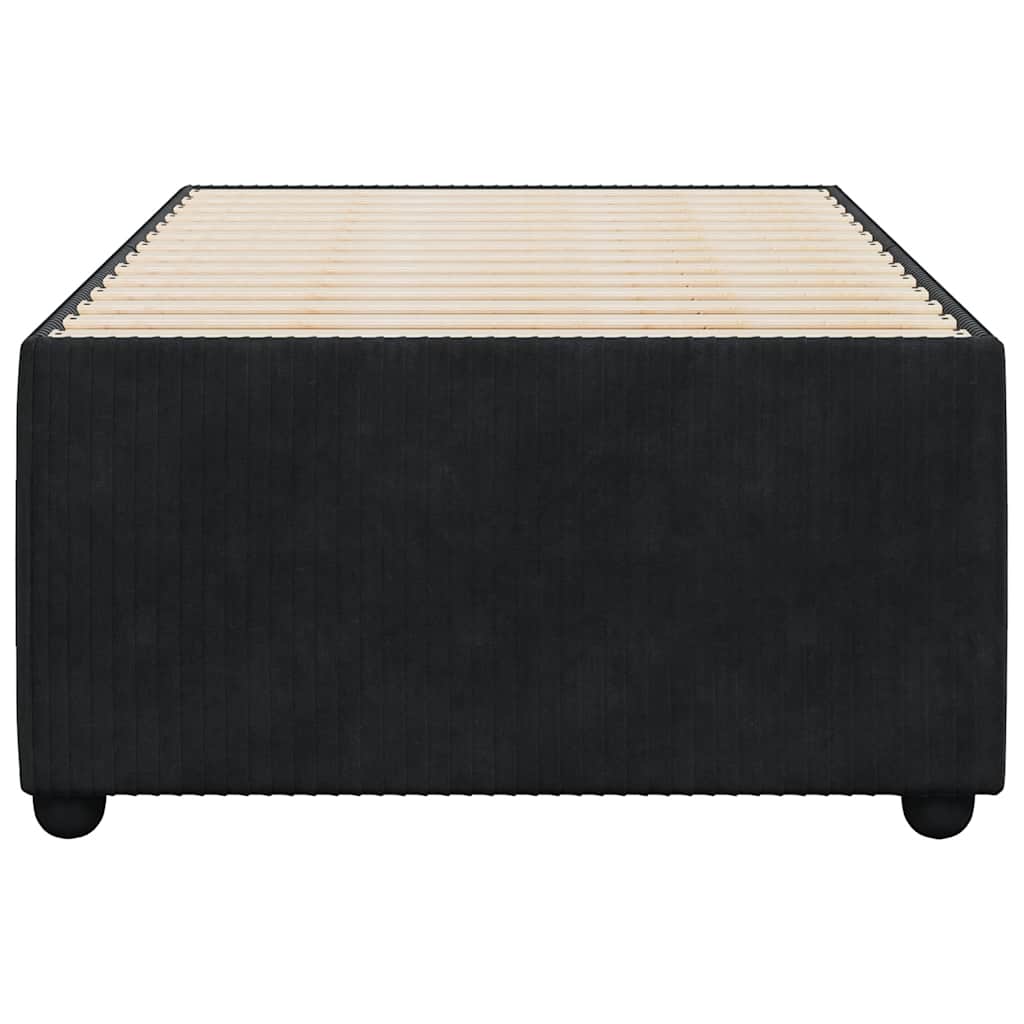 vidaXL Bed Frame without Mattress Black Single Velvet