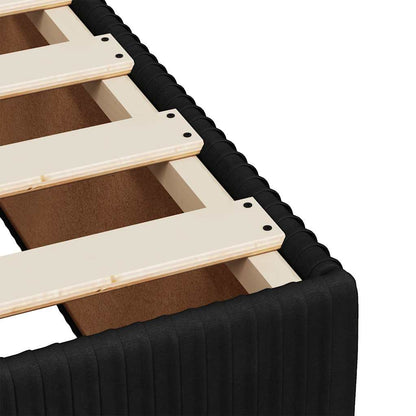 vidaXL Bed Frame without Mattress Black Single Velvet