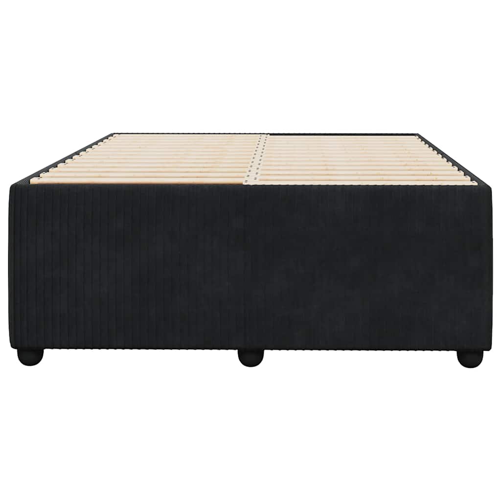 vidaXL Bed Frame without Mattress Black Double Velvet