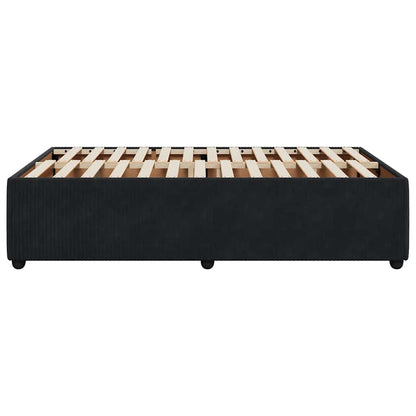 vidaXL Bed Frame without Mattress Black Double Velvet