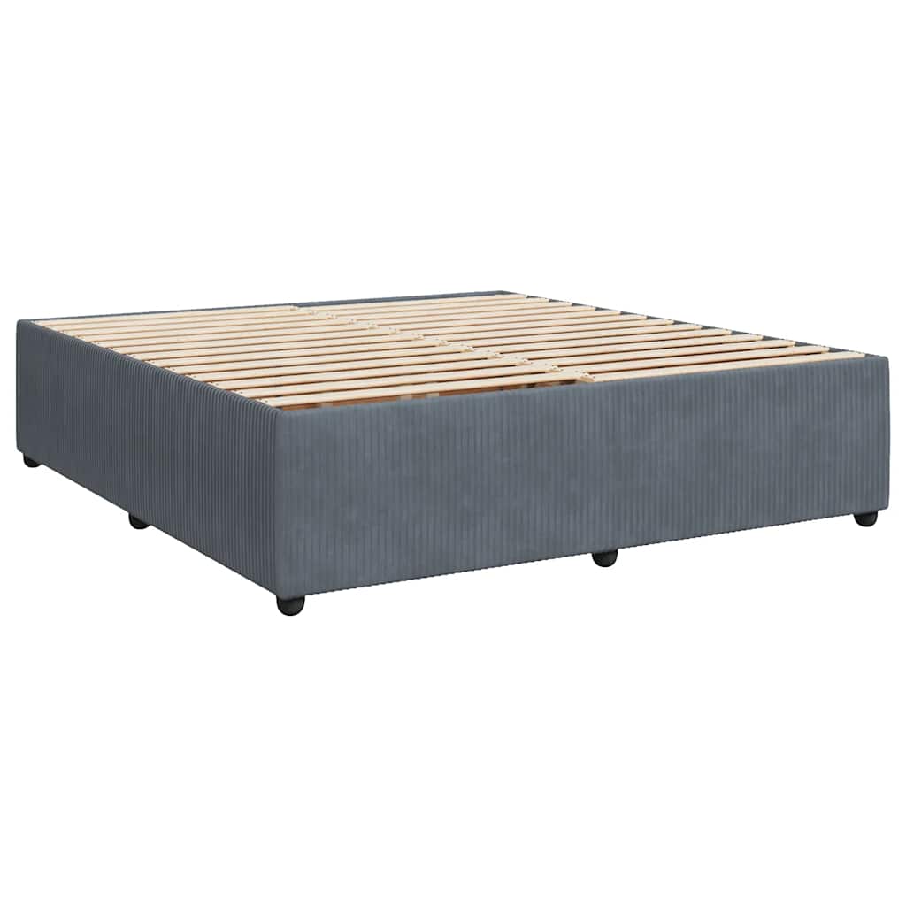 vidaXL Bed Frame without Mattress Dark Grey Super King Velvet