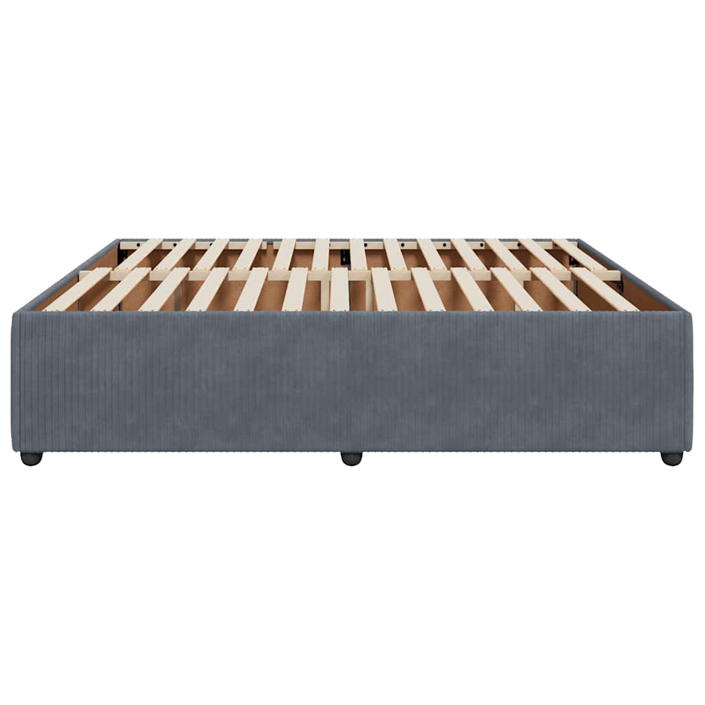 vidaXL Bed Frame without Mattress Dark Grey Super King Velvet