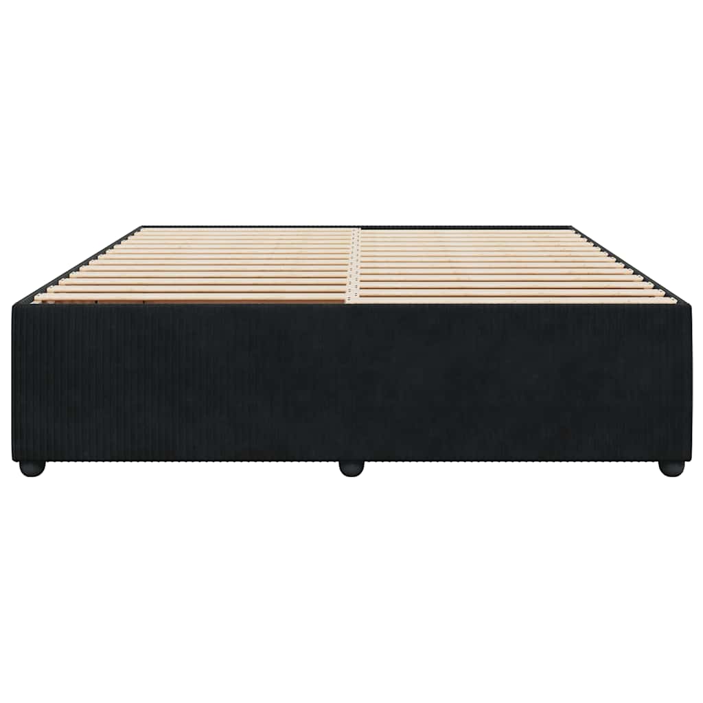 vidaXL Bed Frame without Mattress Black Super King Velvet
