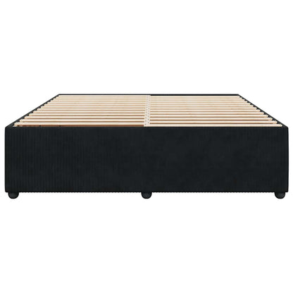 vidaXL Bed Frame without Mattress Black Super King Velvet