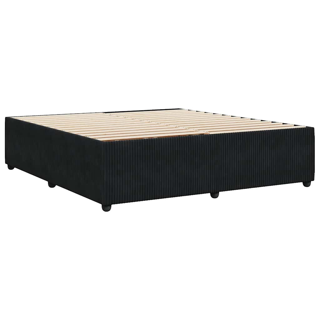 vidaXL Bed Frame without Mattress Black Super King Velvet