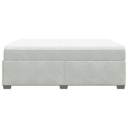 vidaXL Box Spring Bed with Mattress Light Grey 140x200 cm Velvet