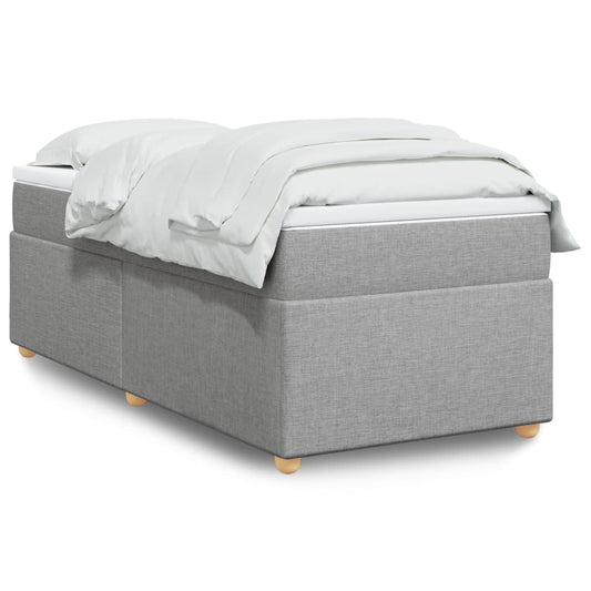 vidaXL Box Spring Bed with Mattress Light Grey 90x200 cm Fabric