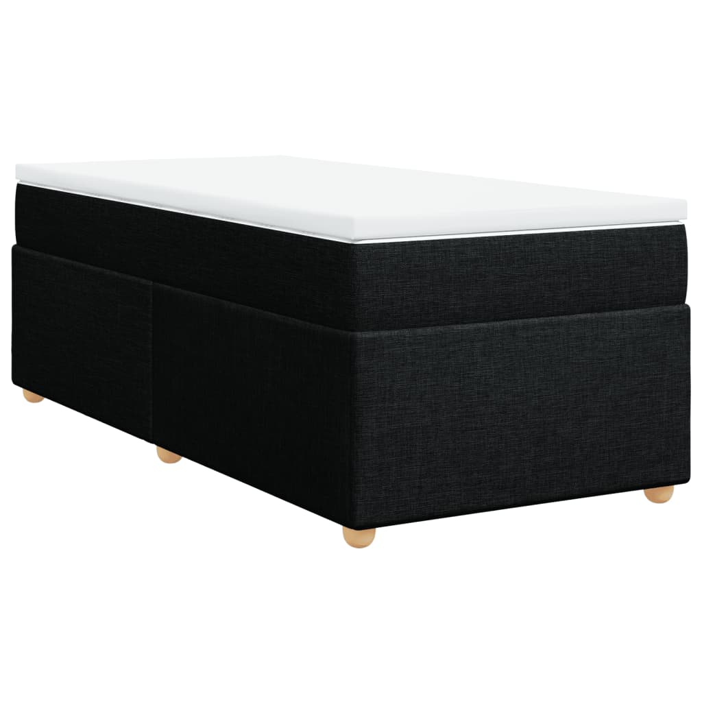 vidaXL Box Spring Bed with Mattress Black 90x200 cm Fabric