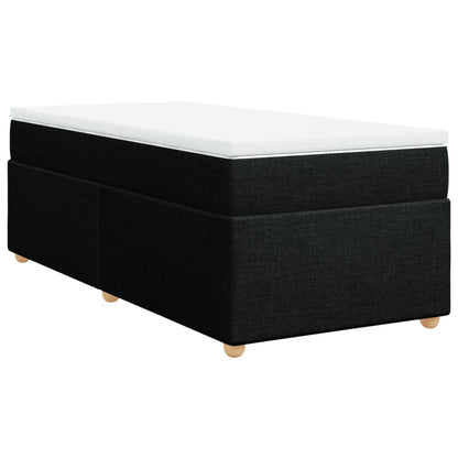 vidaXL Box Spring Bed with Mattress Black 90x200 cm Fabric