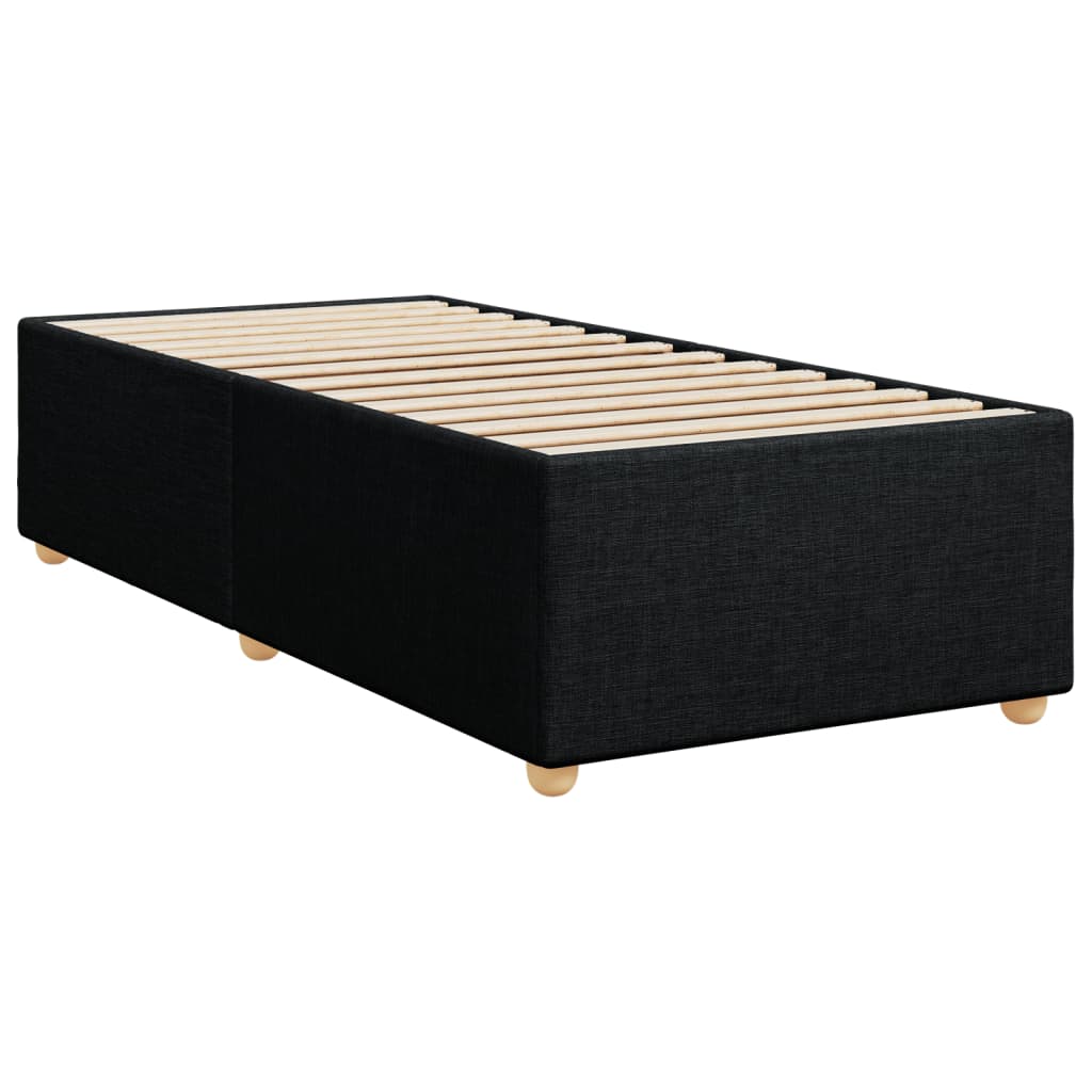 vidaXL Box Spring Bed with Mattress Black 90x200 cm Fabric