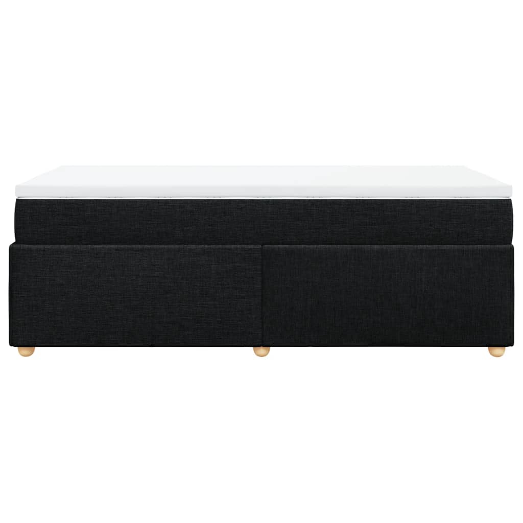vidaXL Box Spring Bed with Mattress Black 90x200 cm Fabric
