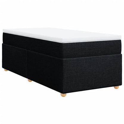 vidaXL Box Spring Bed with Mattress Black 90x200 cm Fabric