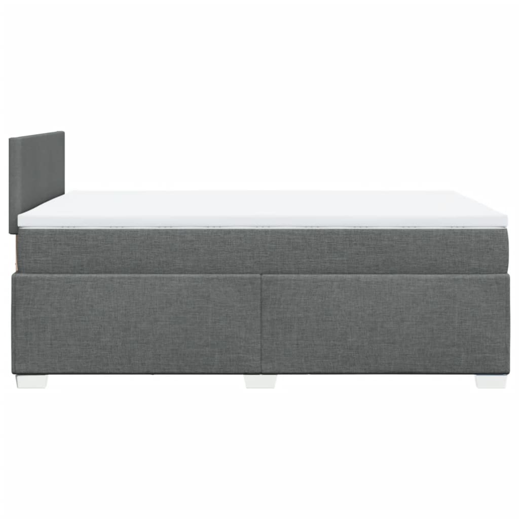 vidaXL Box Spring Bed with Mattress Dark Grey 120x200 cm Fabric