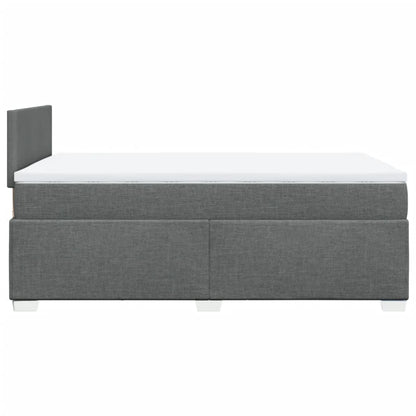 vidaXL Box Spring Bed with Mattress Dark Grey 120x200 cm Fabric