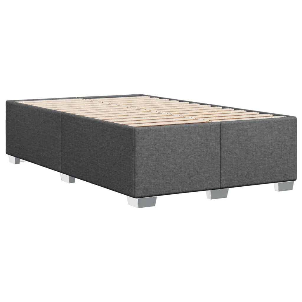 vidaXL Box Spring Bed with Mattress Dark Grey 120x200 cm Fabric