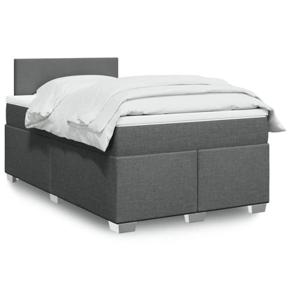vidaXL Box Spring Bed with Mattress Dark Grey 120x200 cm Fabric