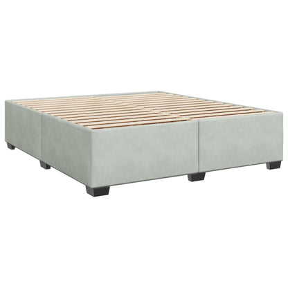 vidaXL Box Spring Bed with Mattress Light Grey 200x200 cm Velvet