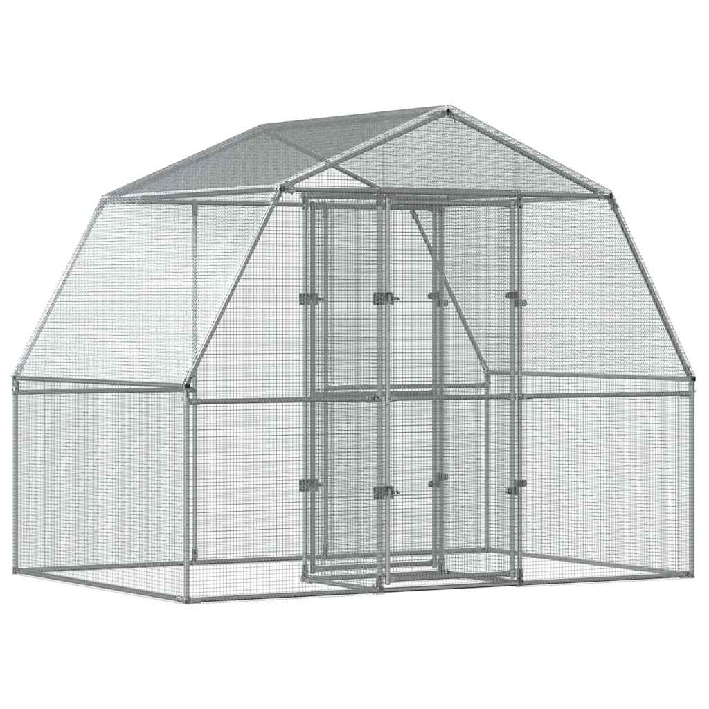 vidaXL Bird Cage with Door Silver Galvanised Steel