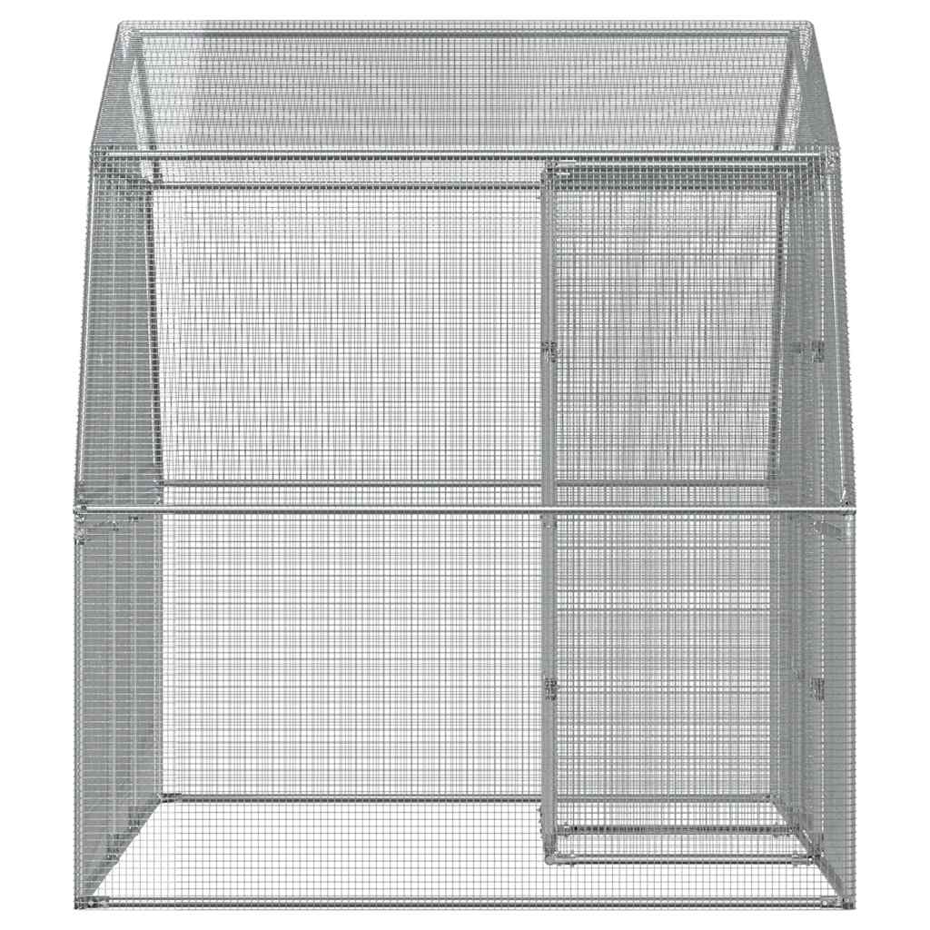 vidaXL Bird Cage with Door Silver Galvanised Steel
