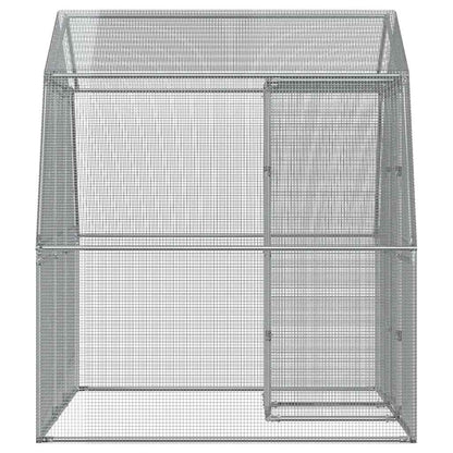 vidaXL Bird Cage with Door Silver Galvanised Steel