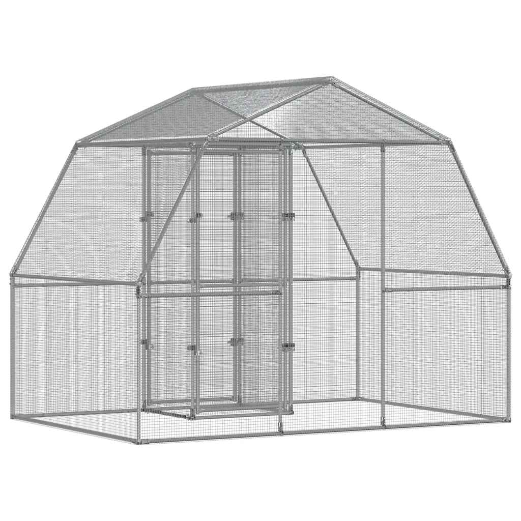 vidaXL Bird Cage with Door Silver Galvanised Steel