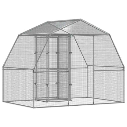 vidaXL Bird Cage with Door Silver Galvanised Steel