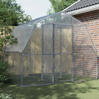vidaXL Bird Cage with Door Silver Galvanised Steel