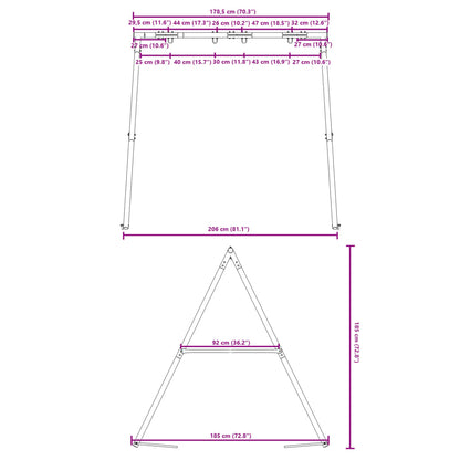 vidaXL Swing Frame for Outdoor W 206 x H 185 cm