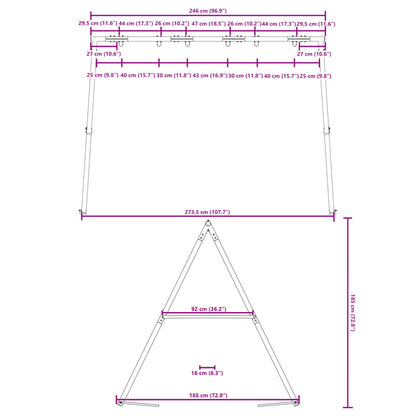vidaXL Swing Frame for Outdoor W 273.5 x H 185 cm