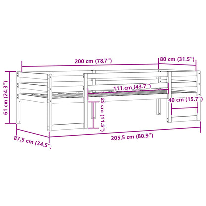 vidaXL Kids' Bed Frame without Mattress 80x200 cm Solid Wood Pine