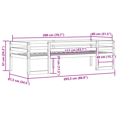 vidaXL Kids' Bed Frame without Mattress Wax Brown 80x200 cm