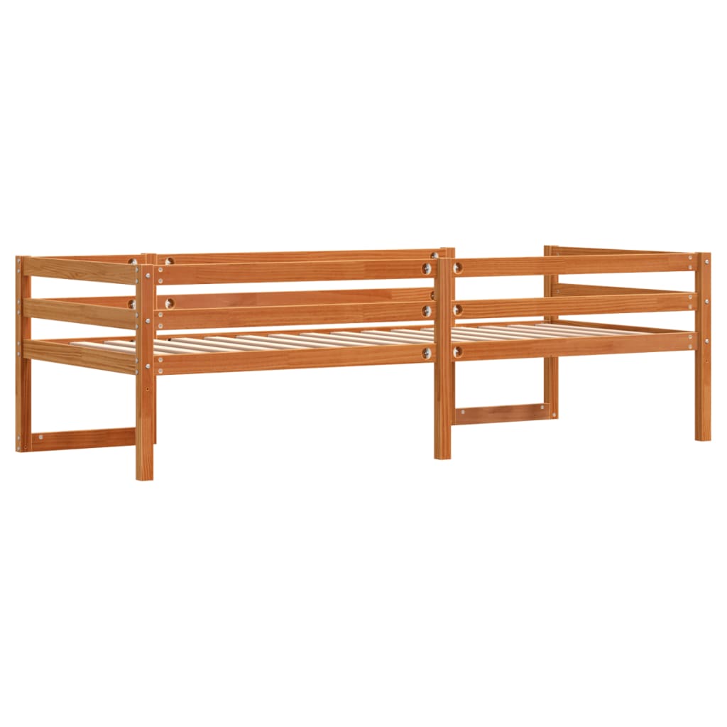 vidaXL Kids' Bed Frame without Mattress Wax Brown 90x200 cm