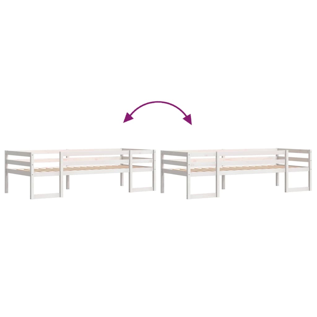 vidaXL Kids' Bed Frame without Mattress White 90x190 cm Single Solid Wood Pine