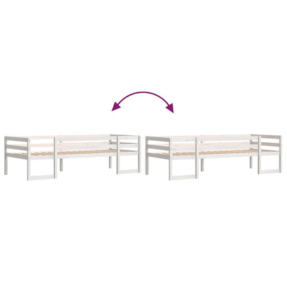 vidaXL Kids' Bed Frame without Mattress White 90x190 cm Single Solid Wood Pine