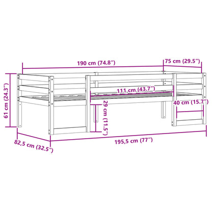 vidaXL Kids' Bed Frame without Mattress 75x190 cm Small Single Solid Wood Pine