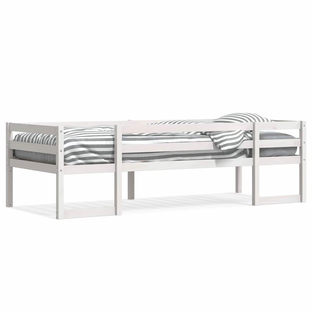 vidaXL Kids' Bed Frame without Mattress White 75x190 cm Small Single Solid Wood Pine