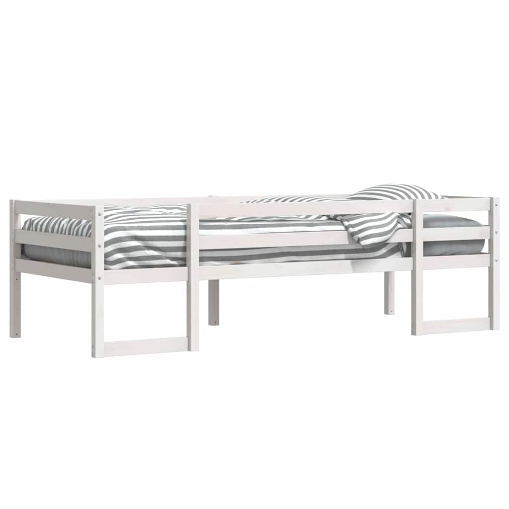 vidaXL Kids' Bed Frame without Mattress White 75x190 cm Small Single Solid Wood Pine