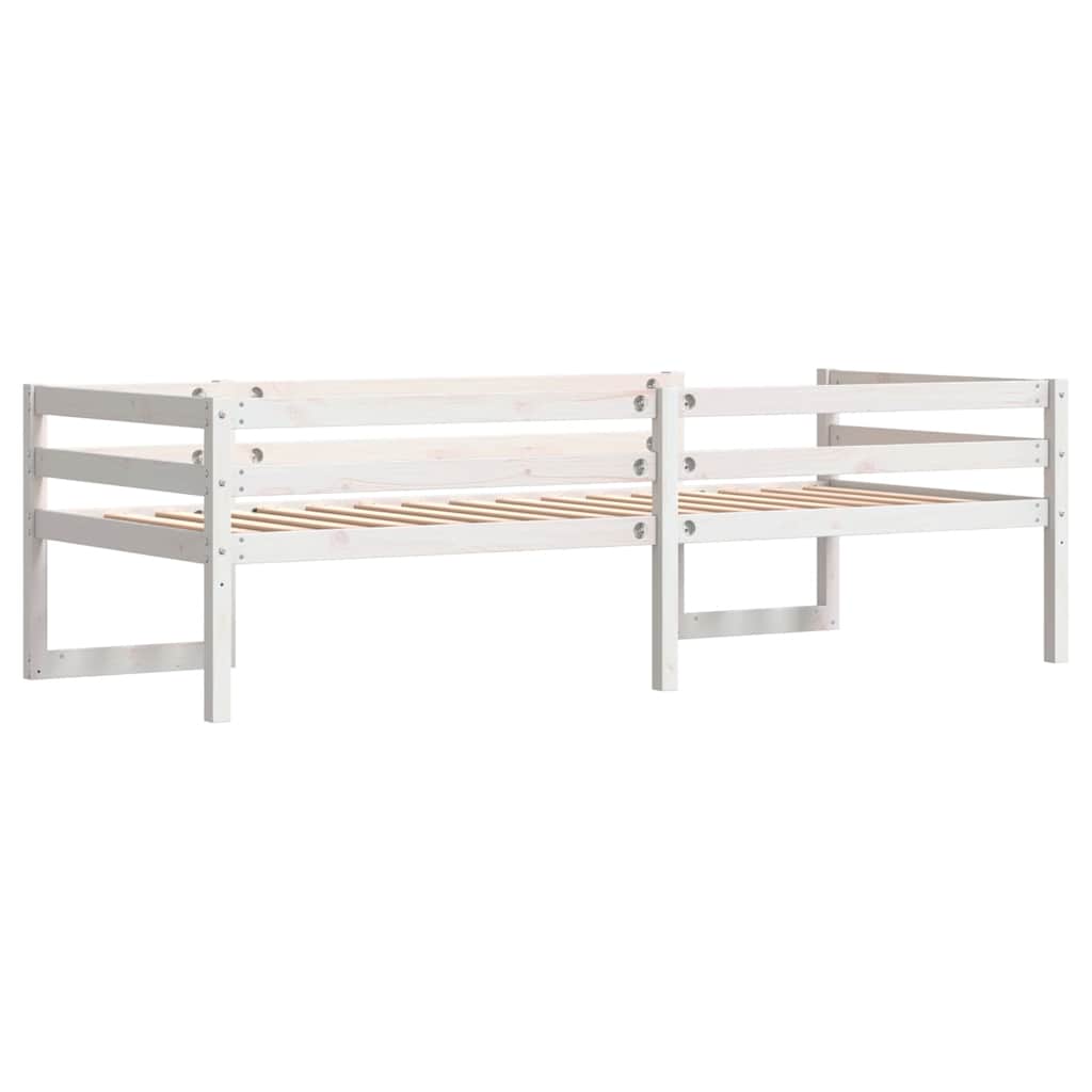 vidaXL Kids' Bed Frame without Mattress White 75x190 cm Small Single Solid Wood Pine