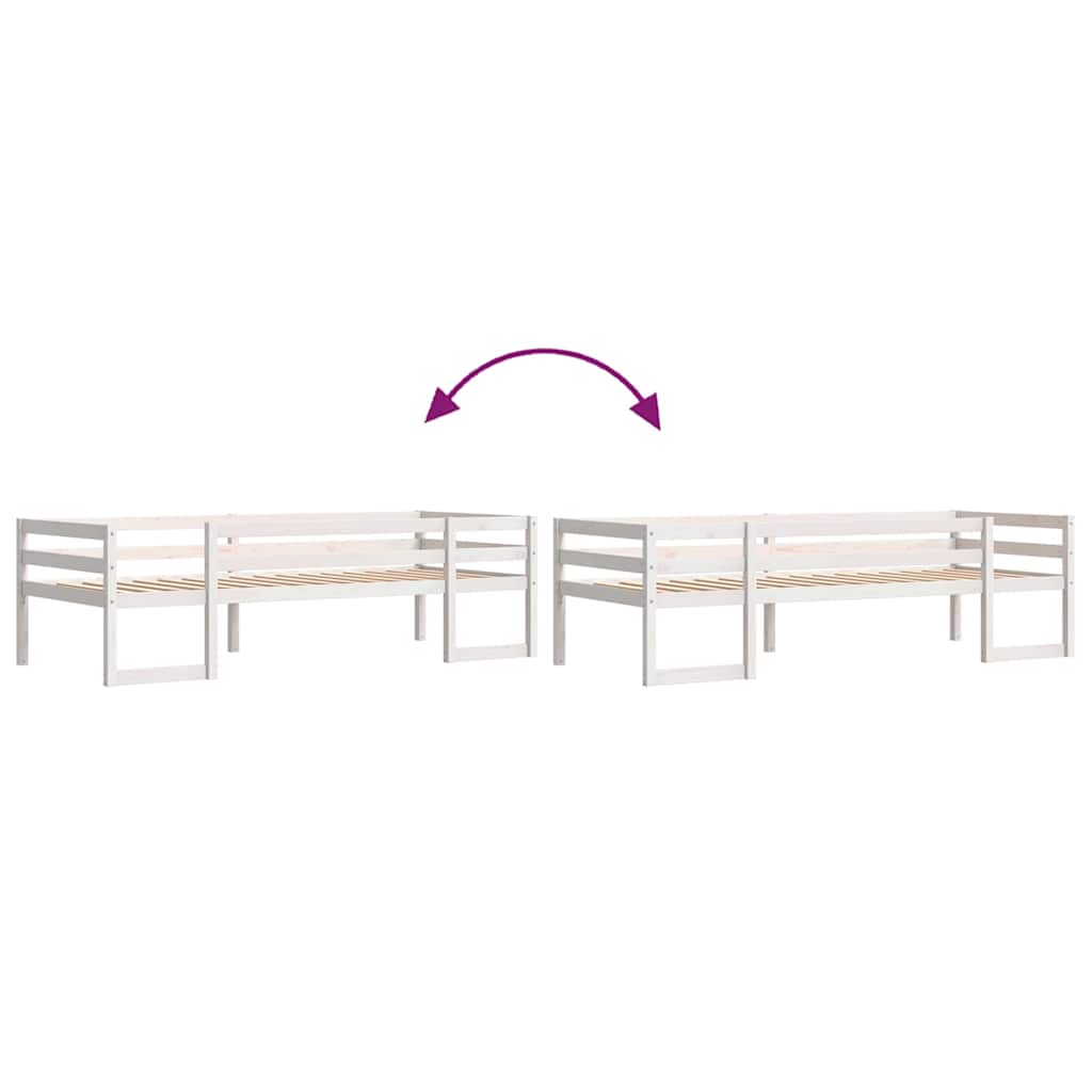 vidaXL Kids' Bed Frame without Mattress White 75x190 cm Small Single Solid Wood Pine