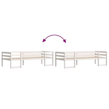 vidaXL Kids' Bed Frame without Mattress White 75x190 cm Small Single Solid Wood Pine