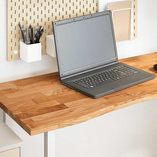 vidaXL Desk Top Light Brown 140x50x2.5 cm Solid Wood Oak Rectangular