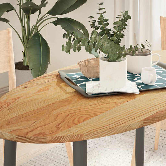 vidaXL Table Top Light Brown 120x60x2 cm Solid Wood Oak Oval