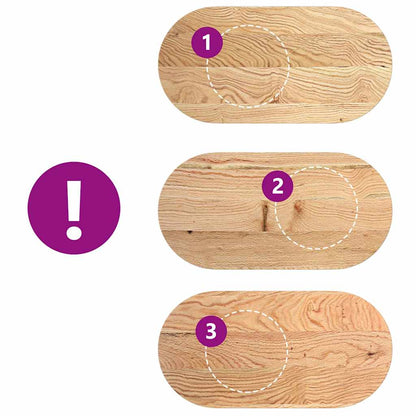 vidaXL Table Top 100x50x2 cm Solid Wood Oak Oval