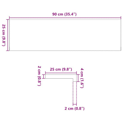 vidaXL Window Sills 2 pcs Untreated 90x25x2 cm Solid Wood Oak