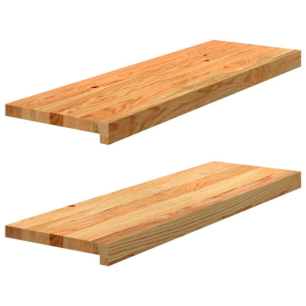 vidaXL Window Sills 2 pcs Light Brown 80x25x2 cm Solid Wood Oak