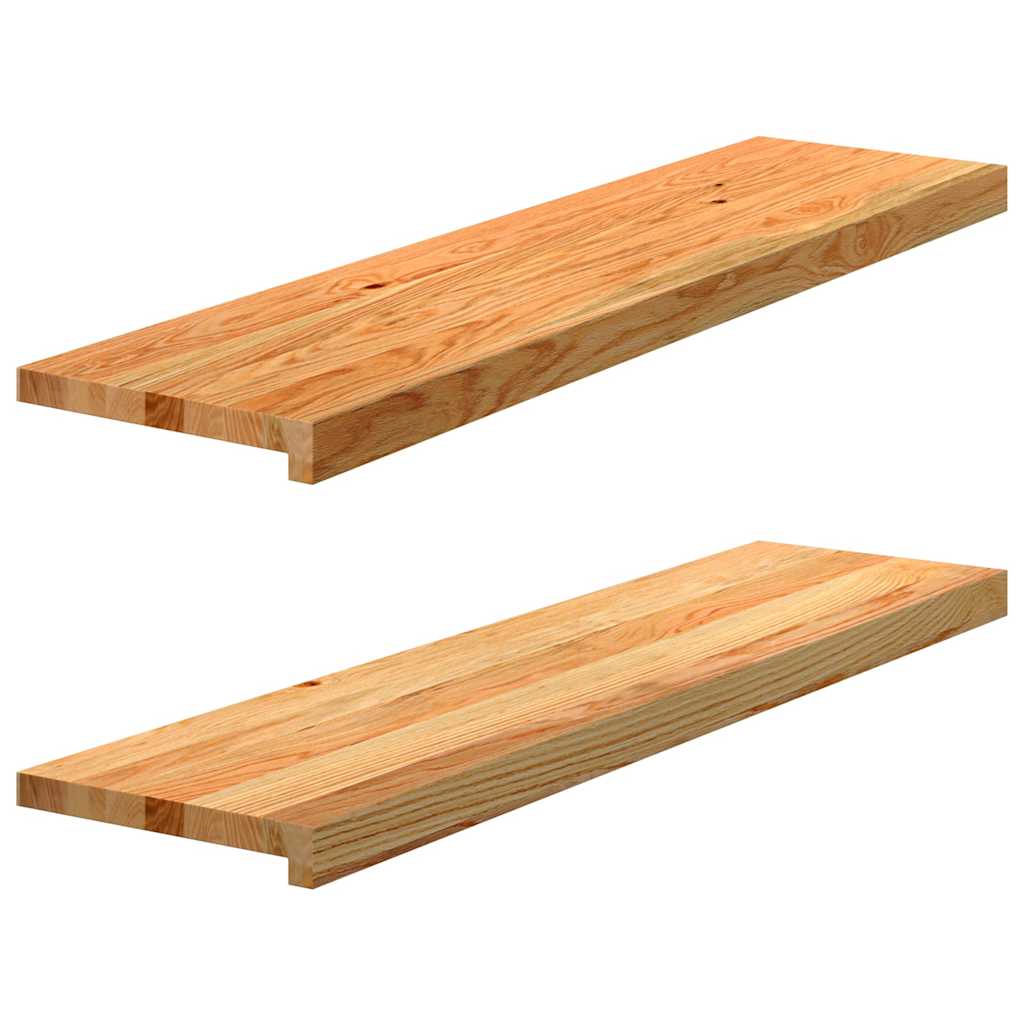 vidaXL Window Sills 2 pcs Light Brown 100x25x2 cm Solid Wood Oak