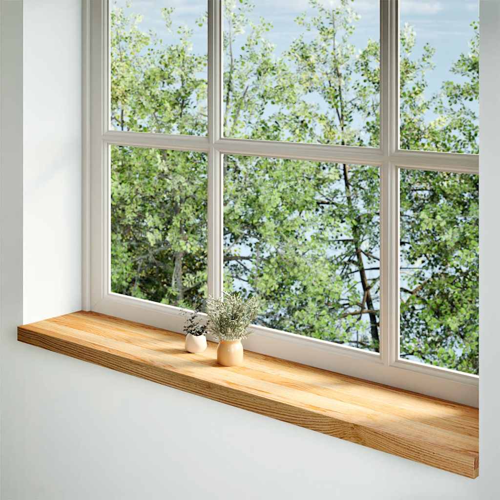 vidaXL Window Sills 2 pcs Light Brown 140x25x2 cm Solid Wood Oak