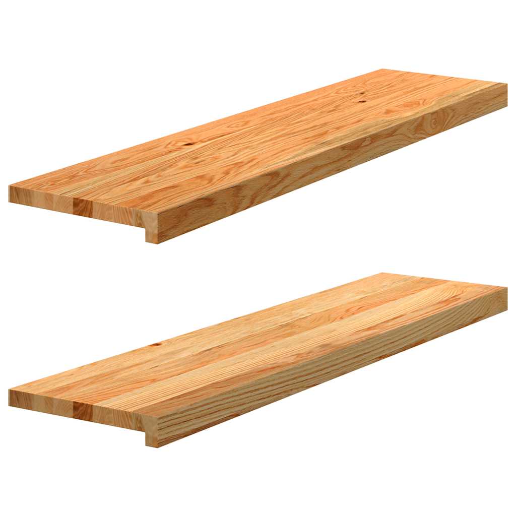 vidaXL Window Sills 2 pcs Light Brown 100x30x2 cm Solid Wood Oak