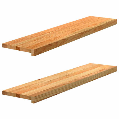 vidaXL Window Sills 2 pcs Light Brown 110x30x2 cm Solid Wood Oak