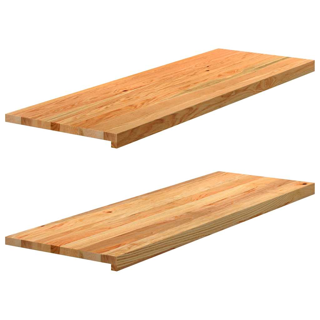 vidaXL Window Sills 2 pcs Light Brown 120x40x2 cm Solid Wood Oak